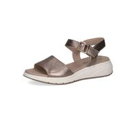Keilsandalette CAPRICE "Caprice Sandalen Nappaleder", Damen, Gr. 41, taupe, Nappaleder, Schuhe (91003766-41) taupe