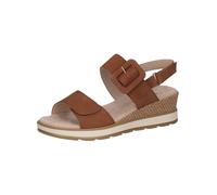 Caprice Damen Keilsandale aus Leder, Braun (COGNAC NUBUC), 37