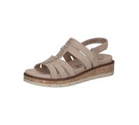 Keilsandalette CAPRICE "Caprice Sandalen Veloursleder", Damen, Gr. 39, sand, Veloursleder, Schuhe (90069243-39) sand
