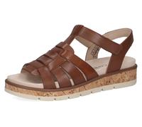 Keilsandalette CAPRICE, Damen, Gr. 39, braun (cognac), Nappaleder, Schuhe, Sommerschuh, Bequemschuh im praktischem Klettverschluss (26439516-39) cognac