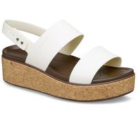 Keilsandalette CROCS "Brooklyn Cork Low Wedge", Damen, Gr. 39, beige (creme), Croslite™, Schuhe, Plateausandale, Sommerschuh mit Korkplateau (66835236-39) creme