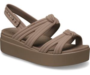 Keilsandalette CROCS "Brooklyn Knot Low Wedge", Damen, Gr. 42, latte, Croslite™, Schuhe, Sommerschuh, Plateausandalette, Urlaubsschuh mit weichem Fußbett (99193252-42) latte