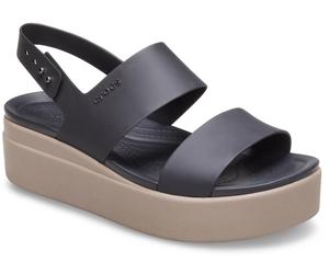 Keilsandalette CROCS "Brooklyn Low Wedge", Damen, Gr. 41, schwarz (schwarz, mushroom), Croslite™, Schuhe, Sommerschuh, Sandale, Keilabsatz, mit modischer Plateausohle (85860331-41) schwarz, mushroom