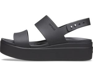 Keilsandalette CROCS "Brooklyn Low Wedge", Damen, Gr. 41, schwarz (schwarz, uni), Croslite™, Schuhe, Sommerschuh, Sandale, Keilabsatz, mit modischer Plateausohle (96546136-41) schwarz, uni