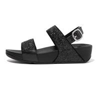 Keilsandalette FITFLOP "LULU GLITTER BACK-STRAP SANDALS" Gr. 36, schwarz (schwarz glitzer) Damen Schuhe Sandaletten Sommerschuh, Sandale, Keilabsatz, mit funkelnden Riemchen (52854960-36)