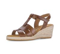 Keilsandalette GABOR COMFORT "Gabor Comfort Sandalen Leder", Damen, Gr. 40, camel, Leder, Schuhe (84849052-40) camel