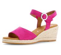 Keilsandalette GABOR "ATHEN", Damen, Gr. 40, pink, Ziegenveloursleder, unifarben, Schuhe, Sommerschuh, Riemchensandale, mit Klettverschluss, G-Weite (56680748-40) pink
