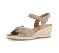 Keilsandalette GABOR "Athen", Damen, Gr. 40, schilf, Ziegenveloursleder, unifarben, Schuhe, Plateau, Sommerschuh in Bequemweite G (=weit) (12469639-40) schilf