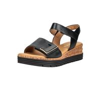 Keilsandalette GABOR COMFORT "Gabor Comfort Sandalen Glattleder", Damen, Gr. 38,5, schwarz, Glattleder, Schuhe (57414644-38,5) schwarz