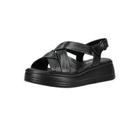 Keilsandalette GABOR COMFORT "Gabor Comfort Sandalen Glattleder", Damen, Gr. 38,5, schwarz, Glattleder, Schuhe (15716619-38,5) schwarz