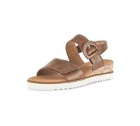 Keilsandalette GABOR COMFORT "Gabor Comfort Sandalen Leder", Damen, Gr. 37,5, camel, Leder, Schuhe Keilsandalette (46246950-37,5)