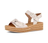 Keilsandalette GABOR, Damen, Gr. 38, natur, Ziegenveloursleder, Schuhe, Sommerschuh, Riemchensandale mit praktischen Klettverschlüssen (41199436-38) natur