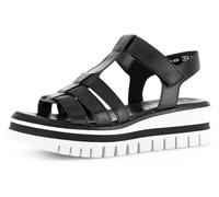 Gabor Plateau Sandalen schwarz Nappa T-Steg 64.625.27 für Damen, schwarz, Gr. 38 EU / 5 UK