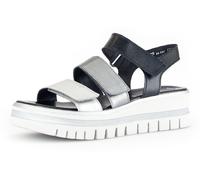 Gabor Damen Sandaletten, Frauen Sandalen,Best Fitting,Strandschuhe,Sommersandalen,bequem,flach,Sommerschuhe,Silber/Stone/schw.,39 EU / 6 UK