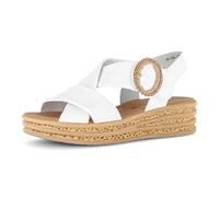 Keilsandalette GABOR, Damen, Gr. 39, weiß (creme), Nappaleder, Schuhe, Plateau, Riemchensandale, Sommerschuh mit Zierschnalle (11624225-39) creme