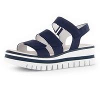 Gabor Keilsandalette Damen Nubukleder Plateau mit 3 Klettverschlüssen Dunkelblau Gr. 40