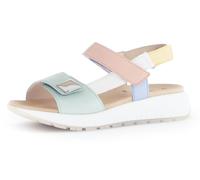 Keilsandalette GABOR, Damen, Gr. 40, mint, pastellfarben, Nappaleder, Schuhe, Riemchensandale, Bequemschuh, Sommerschuh mit hübschem Zierknopf (39103824-40) mint, pastellfarben