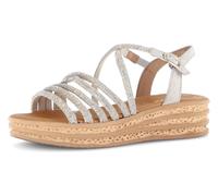Gabor Damen Riemchensandalen, Frauen Sandalen,Sandaletten,Sommersandalen,bequem,flach,Sommerschuhe,Freizeitschuhe,Platino/Oak,40 EU / 6.5 UK