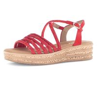 Keilsandalette GABOR, Damen, Gr. 40, rot, Synthetik, Ziegenveloursleder, Schuhe, Plateau, Sommerschuh, Riemchensandale mit Best Fitting-Ausstattung (29266867-40) rot