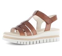 Keilsandalette GABOR, Damen, Gr. 41, braun (camelfarben), Kalbsleder, unifarben, modisch, Schuhe, Plateau, Sommmerschuh, Riemchensandale mit Best Fitting-Ausstattung (84464223-41) camelfarben