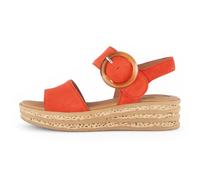 Keilsandalette GABOR, Damen, Gr. 41, rot, Veloursleder, unifarben, Schuhe, Riemchensandale, Sommerschuh mit Best Fitting-Ausstattung (38181931-41) rot