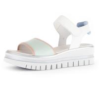 Keilsandalette GABOR, Damen, Gr. 42, grün (mint, weiß), Glattleder, kontrastfarbene Details, Schuhe Keilsandalette, Plateau, Riemchensandale, Sommerschuh mit Fersenpolsterung (58135247-42)