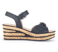 Keilsandalette GABOR, Damen, Gr. 42, schwarz, Nappaleder, Schuhe, Keilabsatz, Sommerschuh, Riemchensandale mit schöner Zierschleife (84521458-42) schwarz