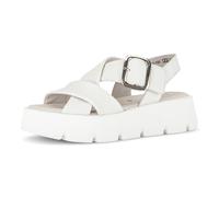 Keilsandalette GABOR, Damen, Gr. 42, weiß, Glattleder, Schuhe, Plateau, Sommerschuh, Riemchensandale mit Kreuzbandage (99092707-42) weiß