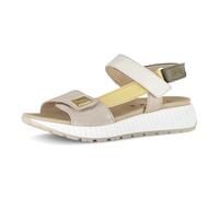 Keilsandalette GABOR, Damen, Gr. 43, beige (beige kombiniert), Veloursleder, Schuhe, Riemchensandale, Sommerschuh mit edlem Schmuckelement (11448040-43) beige kombiniert