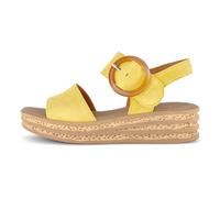 Keilsandalette GABOR, Damen, Gr. 43, dunkelgelb, Ziegenveloursleder, unifarben, Schuhe, Riemchensandale, Sommerschuh mit modischer Zierschnalle (19254019-43) dunkelgelb