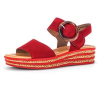 Keilsandalette GABOR, Damen, Gr. 44, rot, Ziegenveloursleder, Schuhe, Plateau, Sommerschuh, Sandale mit trendigem Zierschnalle (76440612-44) rot