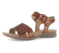 Keilsandalette GABOR "FLORENZ", Damen, Gr. 35, braun (camelfarben), Kalbsleder, unifarben, Schuhe Keilsandalette, Keilabsatz, Sommerschuh, Riemchensandale in Schuhweite G (=weit) (40504445-35)