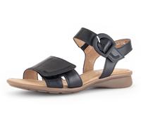 Keilsandalette GABOR "FLORENZ", Damen, Gr. 36, schwarz, Kalbsleder, unifarben, klassisch, Schuhe, Keilabsatz, Sommerschuh, Riemchensandale in Schuhweite G (=weit) (43221915-36) schwarz