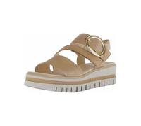 Keilsandalette GABOR "Gabor Sandalen Leder", Damen, Gr. 38,5, braun (caramel), Leder, Schuhe (34192757-38,5) caramel