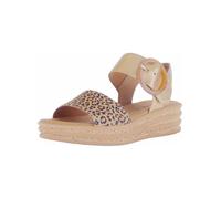Keilsandalette GABOR "Gabor Sandalen Leder", Damen, Gr. 38, beige (beige, gold), Leder, Schuhe (55973345-38) beige, gold