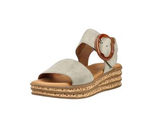 Keilsandalette GABOR "Gabor Sandalen Leder", Damen, Gr. 40,5, beige (grün), Leder, Schuhe (27171214-40,5) grün