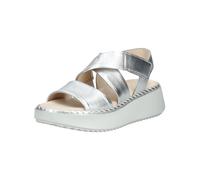 Keilsandalette GABOR "Gabor Sandalen Leder", Damen, Gr. 40,5, silber, Leder, Schuhe (13785835-40,5) silber