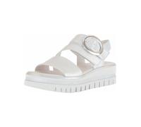 Keilsandalette GABOR "Gabor Sandalen Leder", Damen, Gr. 40,5, silber, Leder, Schuhe Keilsandalette (33448857-40,5)