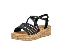 Keilsandalette GABOR, Damen, Gr. 39, schwarz, Ziegenveloursleder, Synthetik, modisch, Schuhe, Plateau, Sommerschuh, Riemchensandale mit Best Fitting-Ausstattung (91477367-39) schwarz