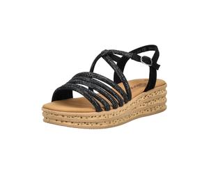 Keilsandalette GABOR "Gabor Sandalen Lederimitat", Damen, Gr. 40, schwarz, Lederimitat, Schuhe (99599021-40) schwarz