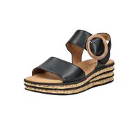 Keilsandalette GABOR "Gabor Sandalen Nappaleder", Damen, Gr. 42, schwarz, Nappaleder, Schuhe (18345132-42) schwarz