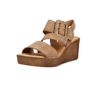 Keilsandalette GABOR "Gabor Sandalen Veloursleder", Damen, Gr. 39, braun, Leder, Schuhe (12658158-39) braun