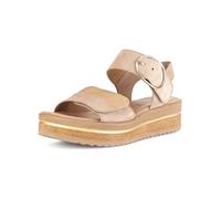 Keilsandalette GABOR "Gabor Sandalen Veloursleder/Textil", Damen, Gr. 40, caramel, Textil, Veloursleder, Schuhe (10120005-40) caramel