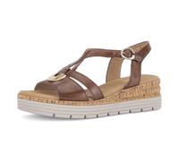 Keilsandalette GABOR "Genua", Damen, Gr. 38, beige, Kalbsleder, Schuhe, Riemchensandale, Sommerschuh, Komfortschuh in Weite G (=weit) (72577237-38) beige