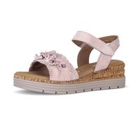 Keilsandalette GABOR "Genua", Damen, Gr. 38, rosa (rosé), Ziegenveloursleder, unifarben, Schuhe, Plateau, Sommerschuh mit Klettverschluss, G-Weite (73331509-38) rosé