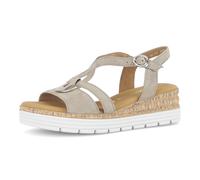 Keilsandalette GABOR "Genua", Damen, Gr. 40, beige (schilf), Ziegenveloursleder, Schuhe, Riemchensandale, Sommerschuh, Komfortschuh in Weite G (=weit) (11951904-40) schilf