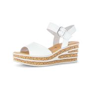 Sandalette GABOR, Damen, Gr. 41, weiß, Kalbsleder, unifarben, Schuhe Sandalette, Sommerschuh, Sandale, Keilabsatz, mit besonderer Absatzgestaltung, Topseller (18427568-41)