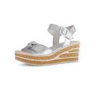 Keilsandalette GABOR "Keilsandalette Effektleder", Damen, Gr. 41, silber, Schuhe (53302046-41) silber