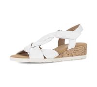 Keilsandalette GABOR "Malta", Damen, Gr. 38, weiß, Kalbsleder, Schuhe, Sommerschuh, Riemchensandale mit weichen Bandagen, G-Weite (22642715-38) weiß