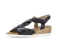 Keilsandalette GABOR "Malta", Damen, Gr. 43, schwarz, Nappaleder, Schuhe, Sommerschuh, Riemchensandale mit weichen Bandagen, G-Weite (48935250-43) schwarz